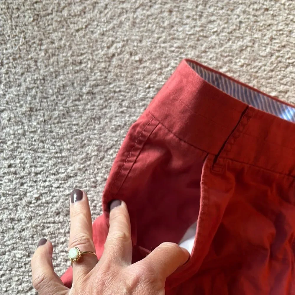J. Crew 100% Cotton Red Chino Shorts Casual Summer Style
